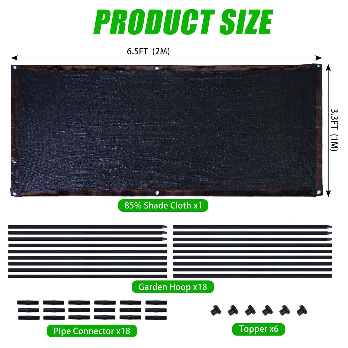 UYEDUJZ Garden Shade Cloth Kit fits raised beds, 4x2ft and 6x3ft options