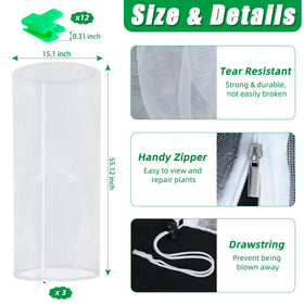 UYEDUJZ round tomato cage netting with zipper for easy access.