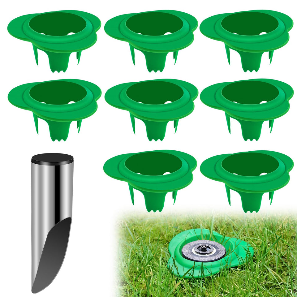 Uyeesi eight-pack sprinkler head protectors shield lawn irrigation from damage.