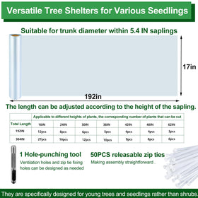 Uyeesi zip ties secure the tree shelter around seedlings