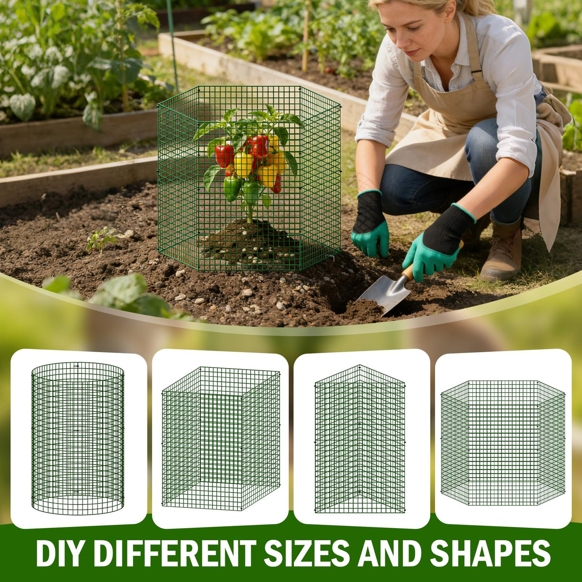 Uyittour thirty mesh panels and ground stakes for cage assembly