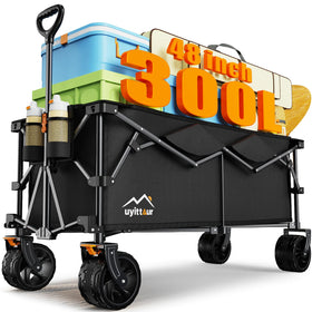 Uyittour 300L wagon folded for compact storage and easy trunk fit.