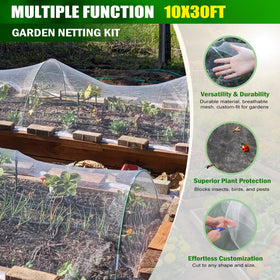 Uyittour 8 ft fiberglass garden hoops ensure sturdy, weather-resistant support.