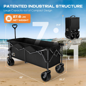 Uyittour 4-inch all-terrain wheels glide smoothly on sand and grass.