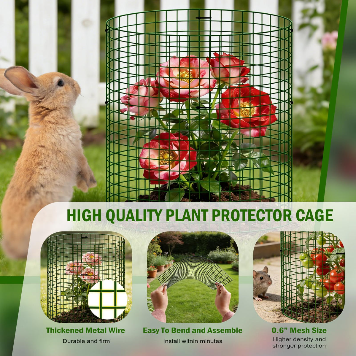 Uyittour animal-protection garden cage guards flowers and vegetables with durable rust-proof metal.