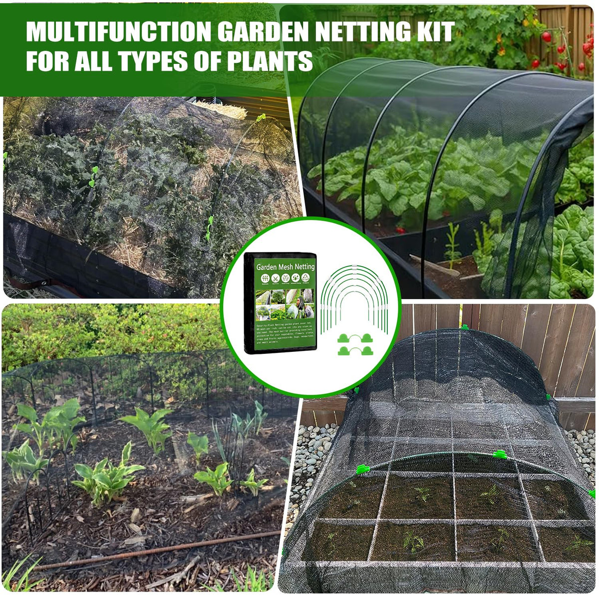 Uyittour netting with frame helps protect grapes, tomatoes, and greens.