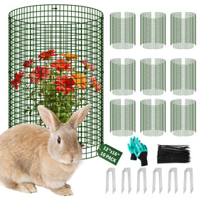 Uyittour plant protector 12x16 cylinder shields flowers from rabbits and pests