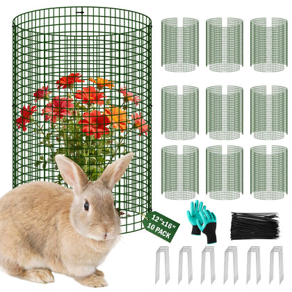 Uyittour plant protector 12x16 cylinder shields flowers from rabbits and pests