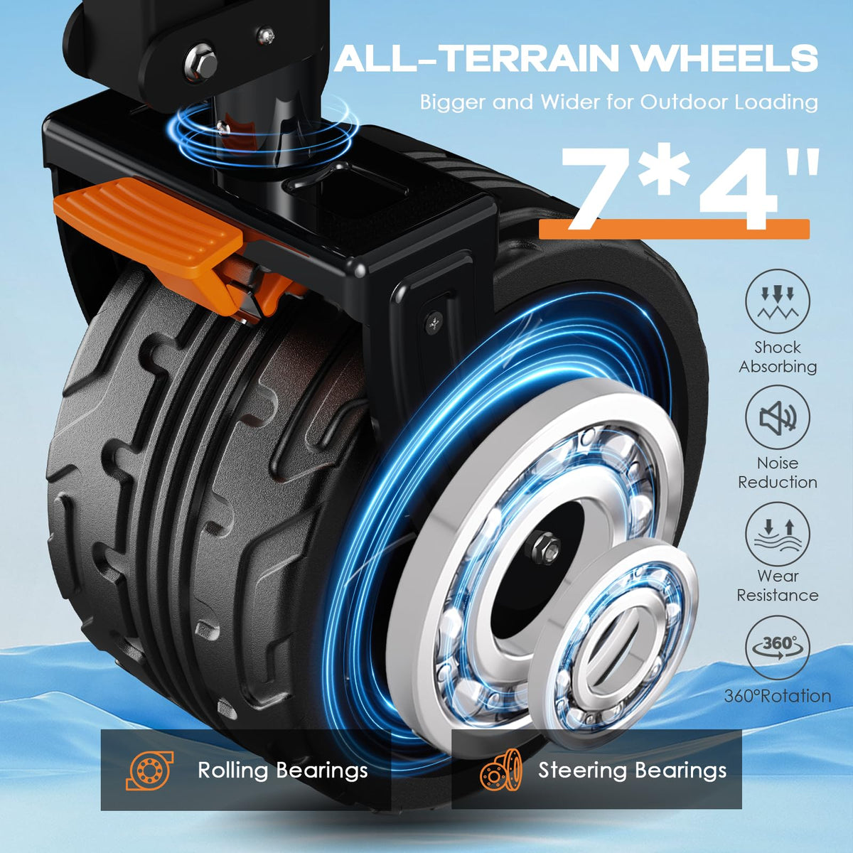Uyittour retractable handle with 360-degree rotation enables easy steering.