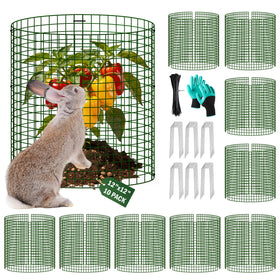 Uyittour round wire plant cage protects 12x12 beds from pests.