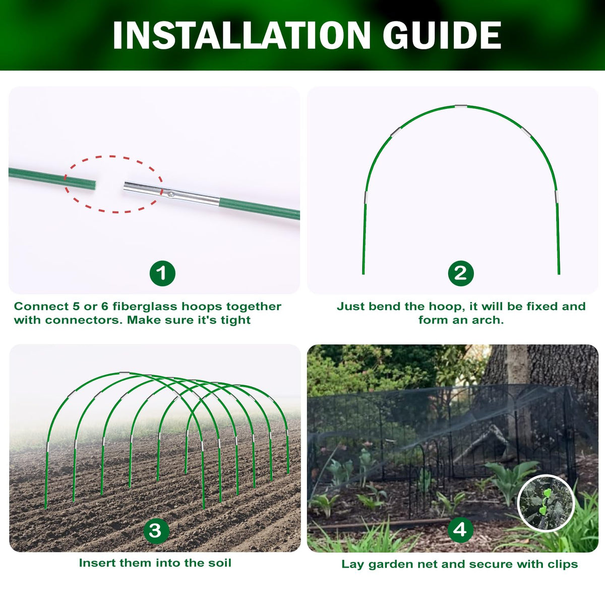 Uyittour windproof design enables quick protection of garden rows.