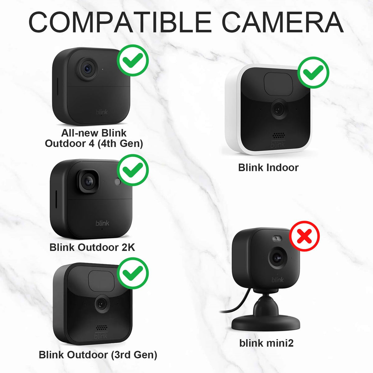 Close up of 13.1 ft cable enabling flexible Blink camera placement
