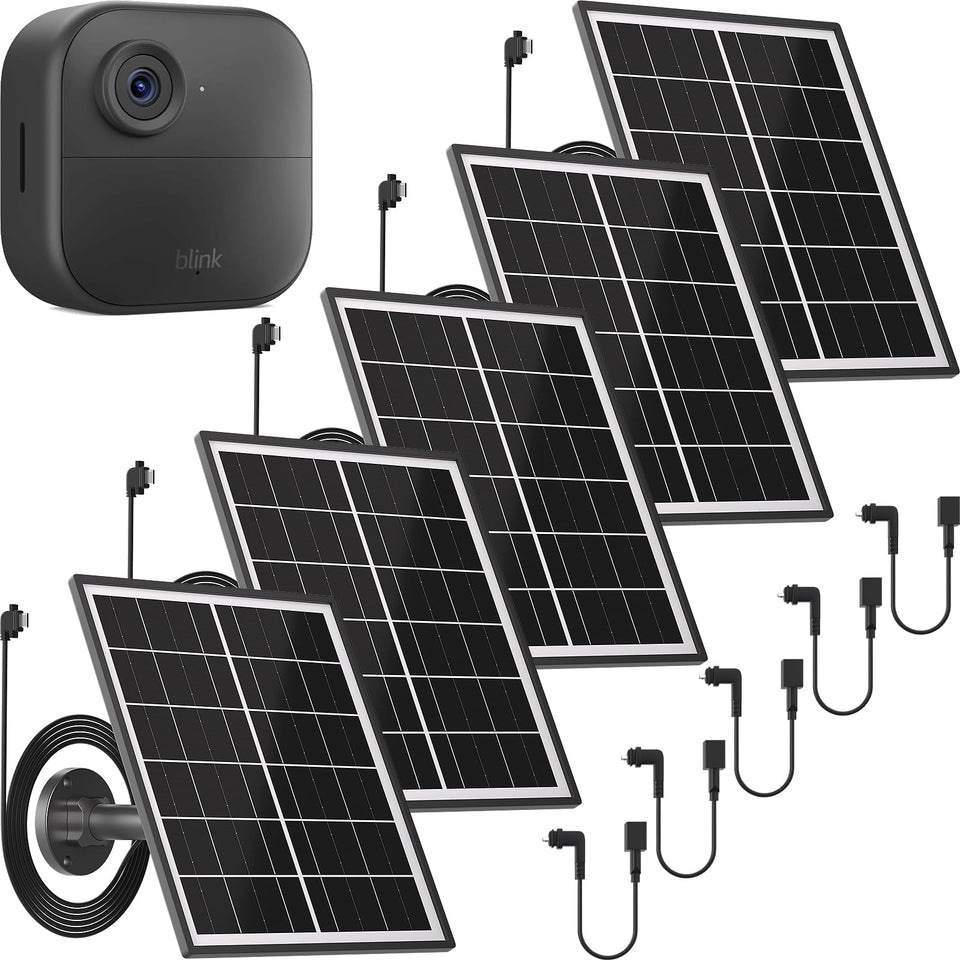 UYODM solar panel with mount powers Blink Outdoor cameras outdoors