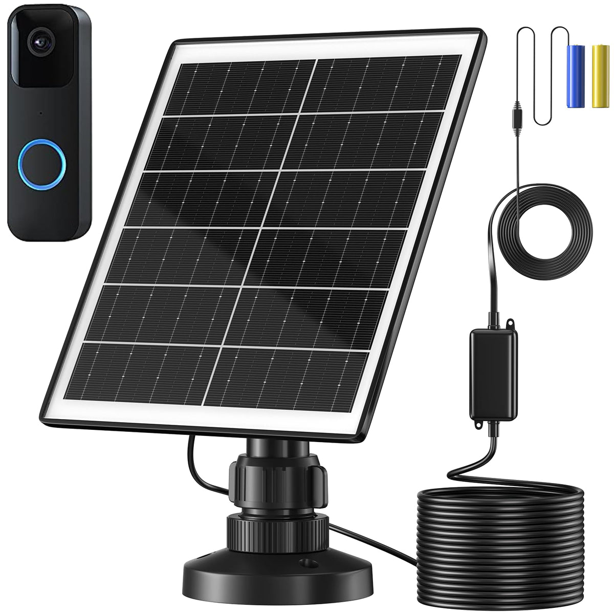UYODM solar panel charger for Blink doorbell powers from sunlight for continuous use
