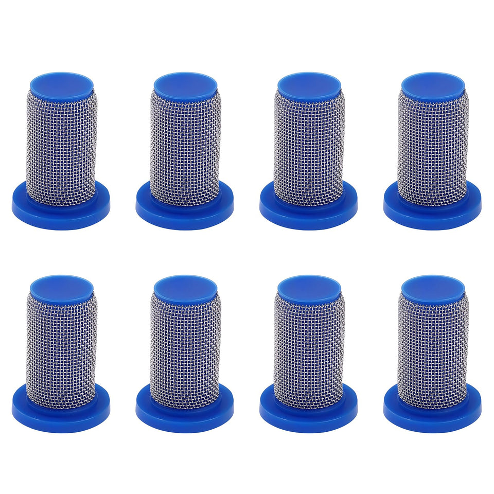 UZJYIEYG 8079-PP-50 strainer behind TeeJet nozzle filters debris for consistent spray.