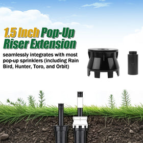 UZJYIEYG KAP-10 riser extension raises sprinkler head by 1.5 inches for even coverage.