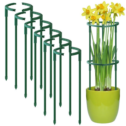Uzoli 12-pack plant stakes with arc design blending with foliage for upright support