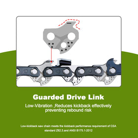 V-MODEST 14-inch chain for Ryobi RY405100 – chrome-plated cutters for lasting sharpness.