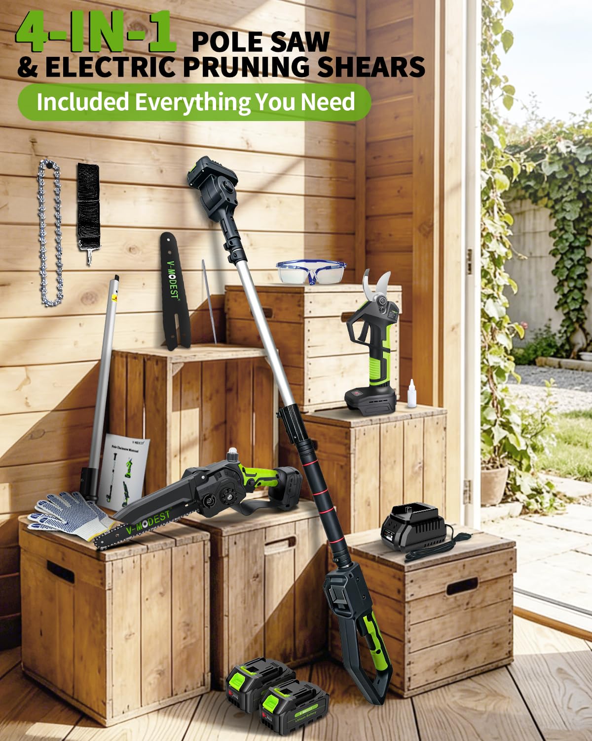 V-MODEST all-in-one garden tool for pruning, shaping and cleaning branches