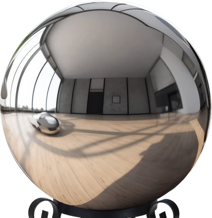v2croft gazing ball 12-inch silver reflecting garden focal point