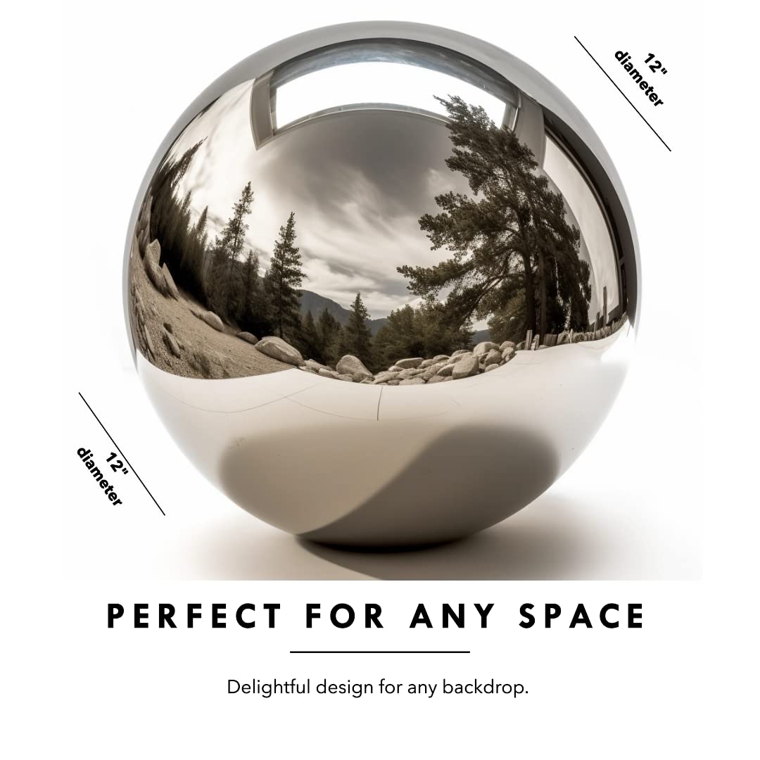 v2croft mirror ball polished surface enhances outdoor ambience