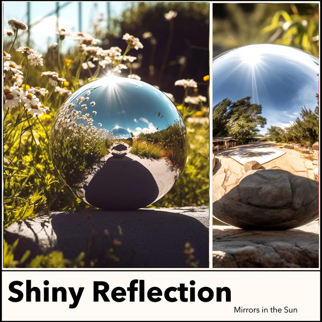 v2croft stainless steel garden ball withstands rain and sun