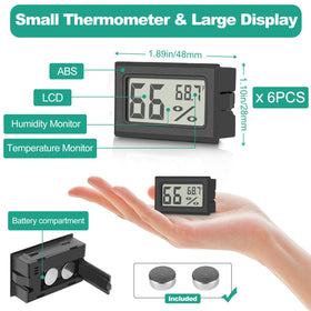 Vaikby mini digital thermometer hygrometer embedded probe enables accurate local measurements.