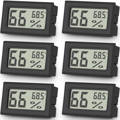 Vaikby mini digital thermometer hygrometer front view, clear Fahrenheit readings for indoors.