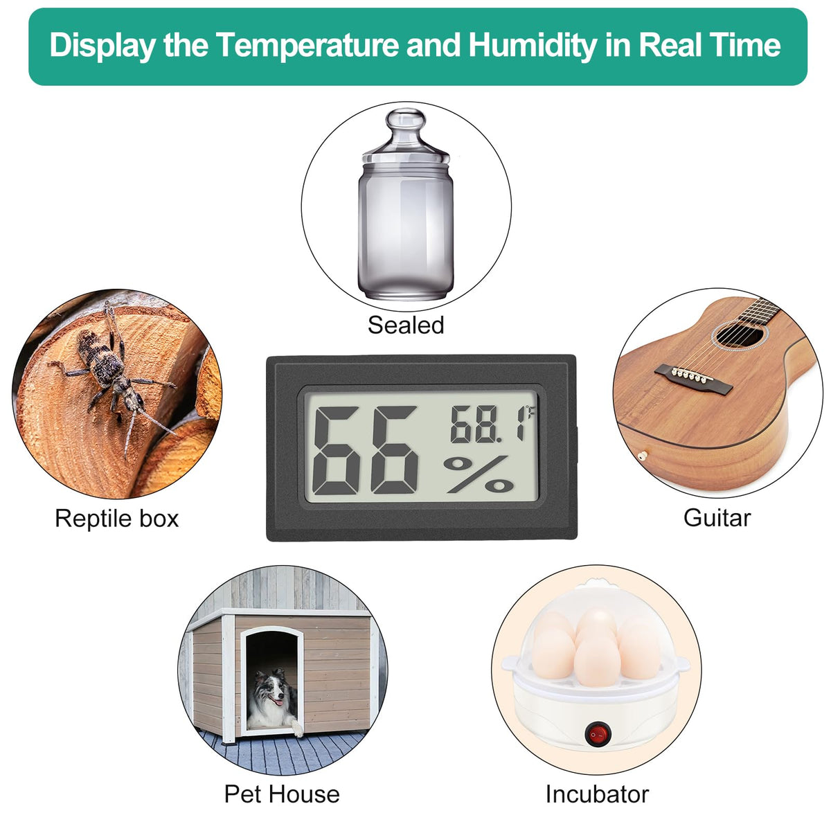 Vaikby mini digital thermometer hygrometer greenhouse-focused use maintains stable humidity.