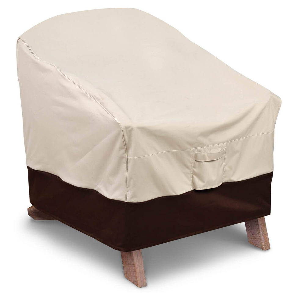 Vailge Adirondack chair cover, heavy-duty fabric, protects outdoor seating from sun and rain.