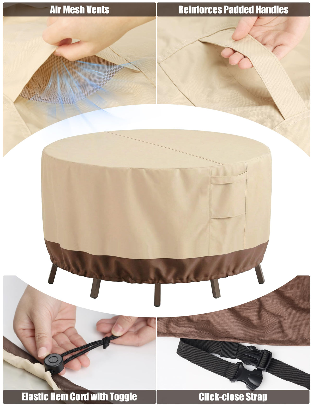 Vailge adjustable cord lock closure for a snug windproof fit