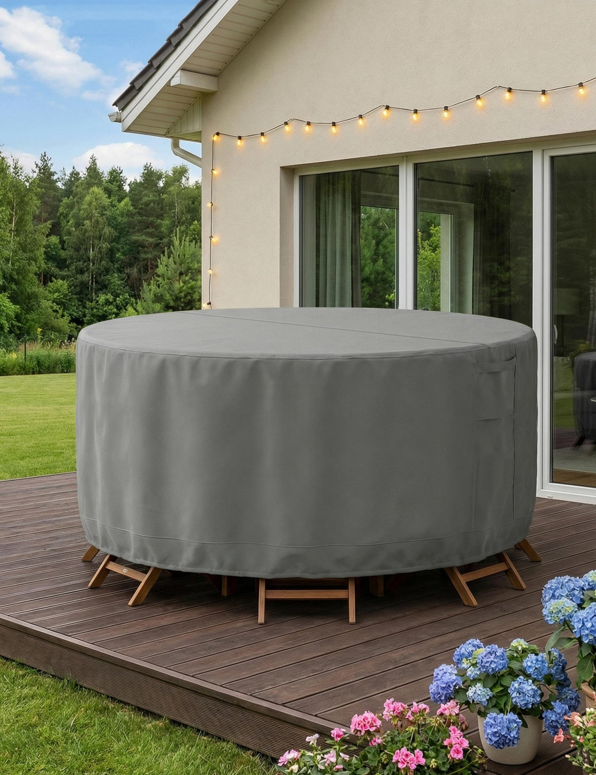 Vailge durable outdoor cover shields from dirt, snow, and weather.