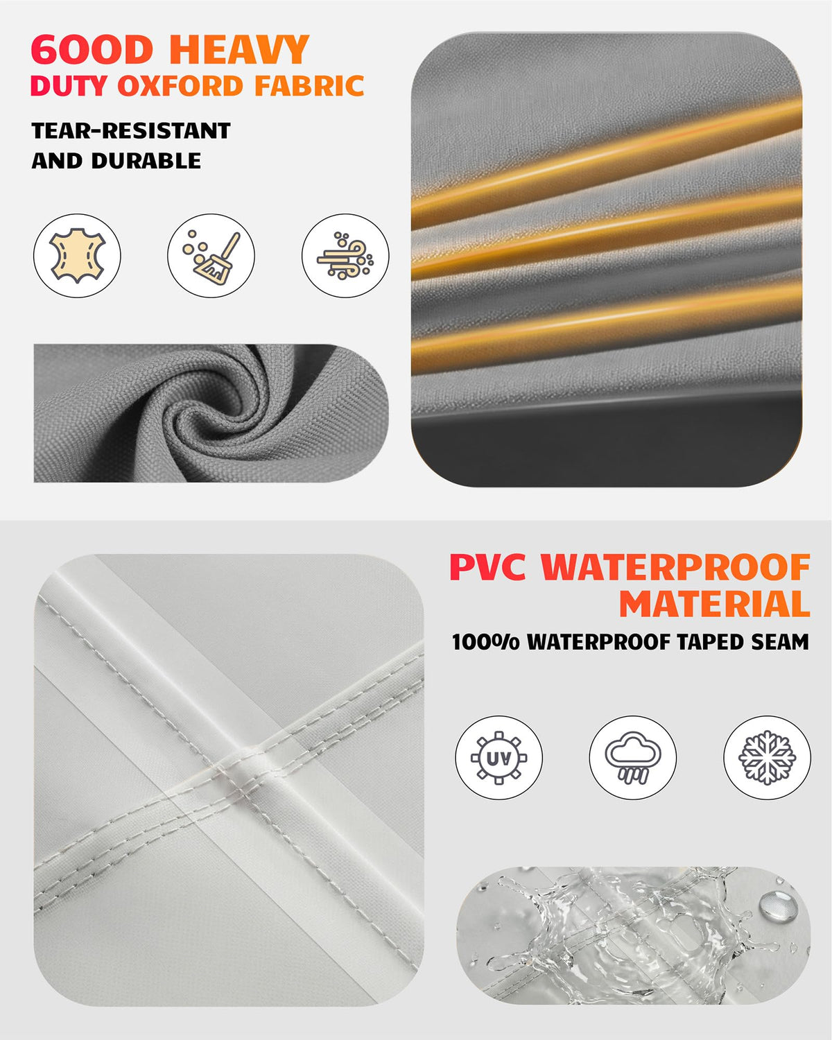 Vailge fabric close-up demonstrates durable weave for outdoors.