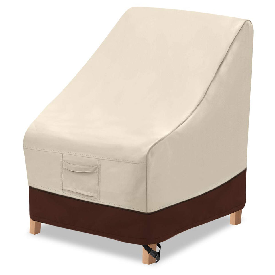 Vailge high-back chair cover front view shows waterproof protection for outdoor furniture