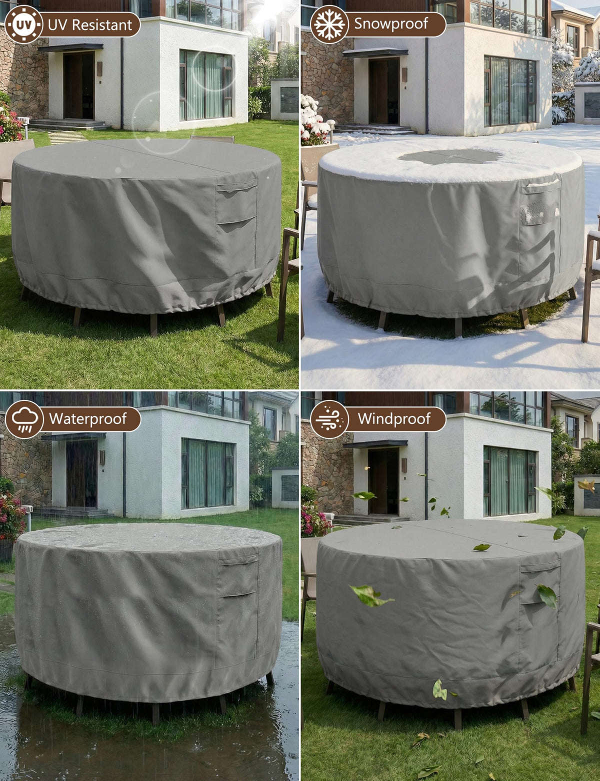 Vailge padded handles allow easy removal of the cover
