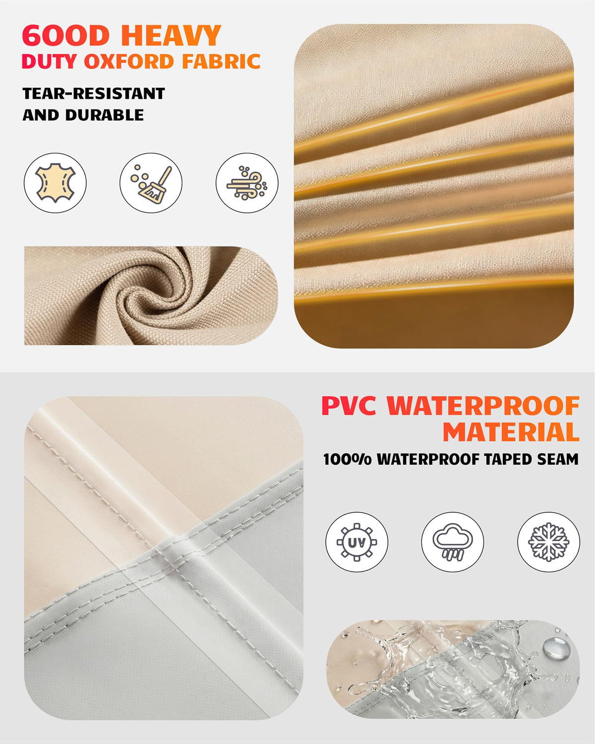 Vailge padded handles for easy removal of the cover