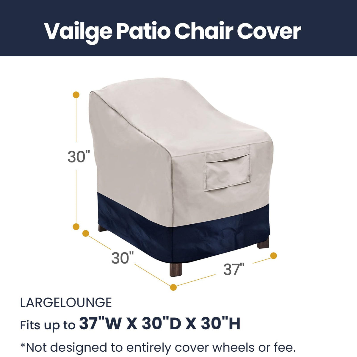 Vailge blue 2-pack chair cover protects multiple outdoor seats.