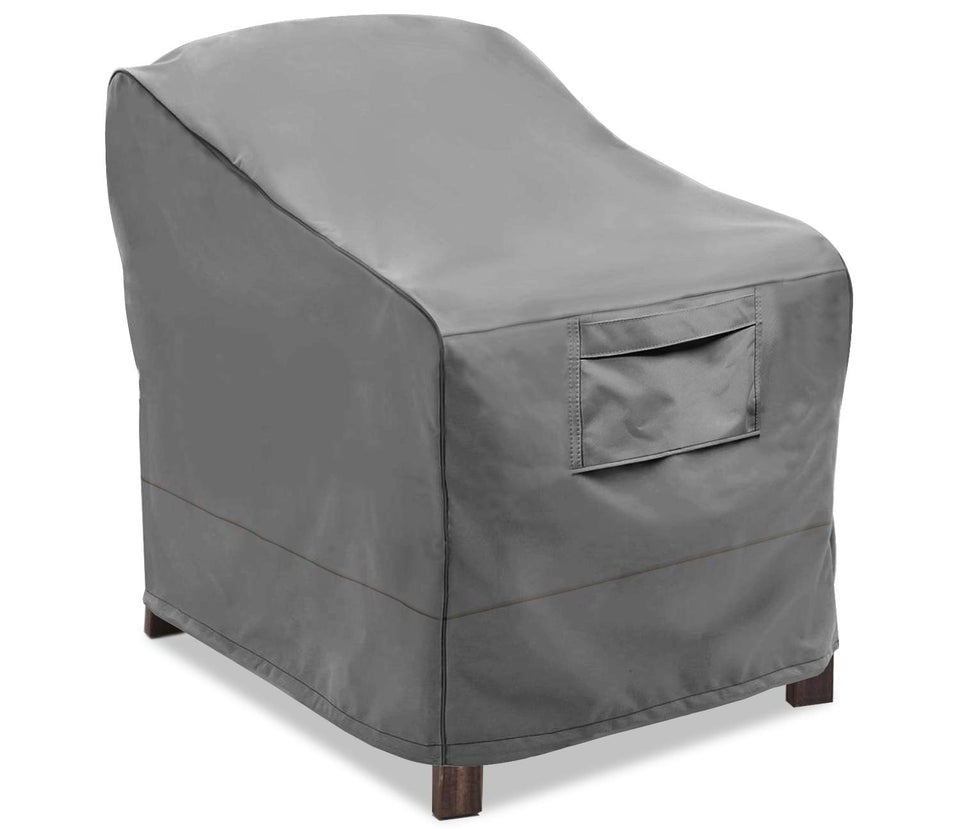 Vailge patio chair cover in medium grey protects 30W x 37D x 31H chair from rain