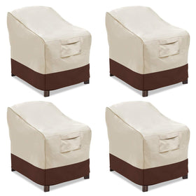 Vailge small beige-brown patio chair cover, front view, protects against weather.