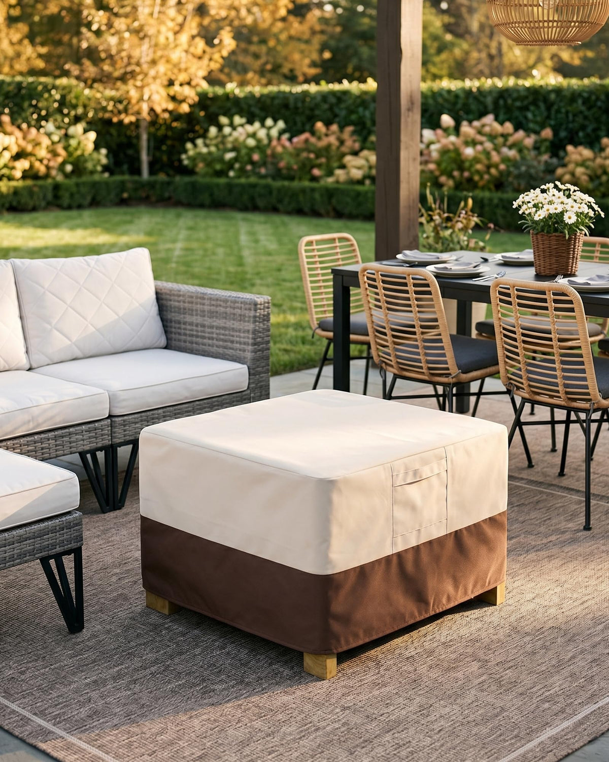 Vailge outdoor furniture cover protects against scratches and debris.