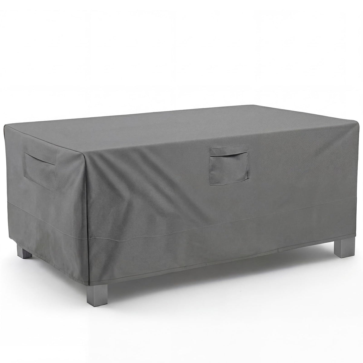Vailge rectangular patio table cover in grey outdoors protecting furniture from sun and rain