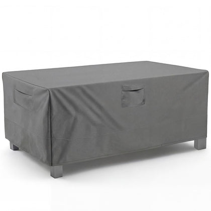 Vailge rectangular patio table cover in grey outdoors protecting furniture from sun and rain