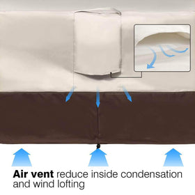 Vailge wind tight fit demonstrates secure coverage in breezy spaces.
