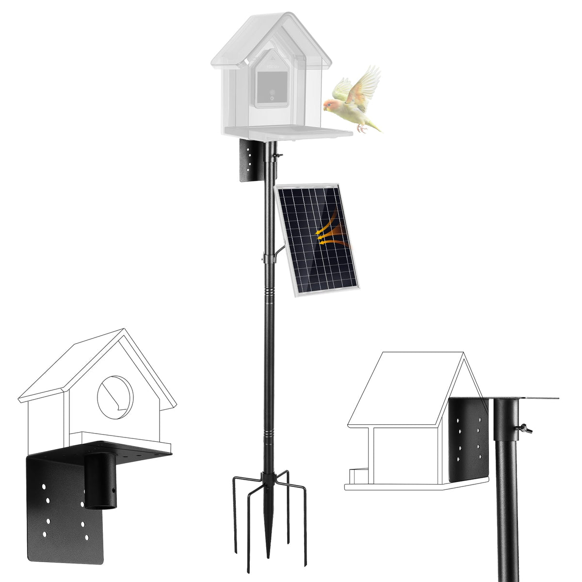Vakiav bird house pole kit with adjustable height for versatile setups.