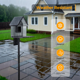 Vakiav black rust-resistant coating protects the pole from rain.