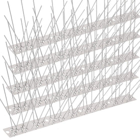 Valibe bird spikes 60ft coverage on a ledge deter roosting birds with durable stainless steel.