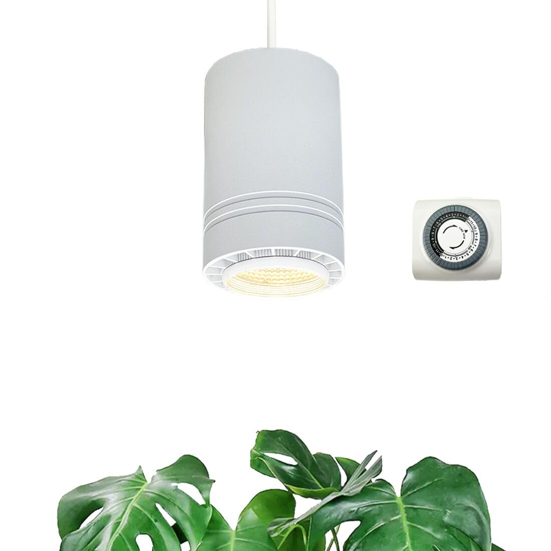 VALIKIY hanging grow light front view with premium aluminum finish for stylish indoor lighting.