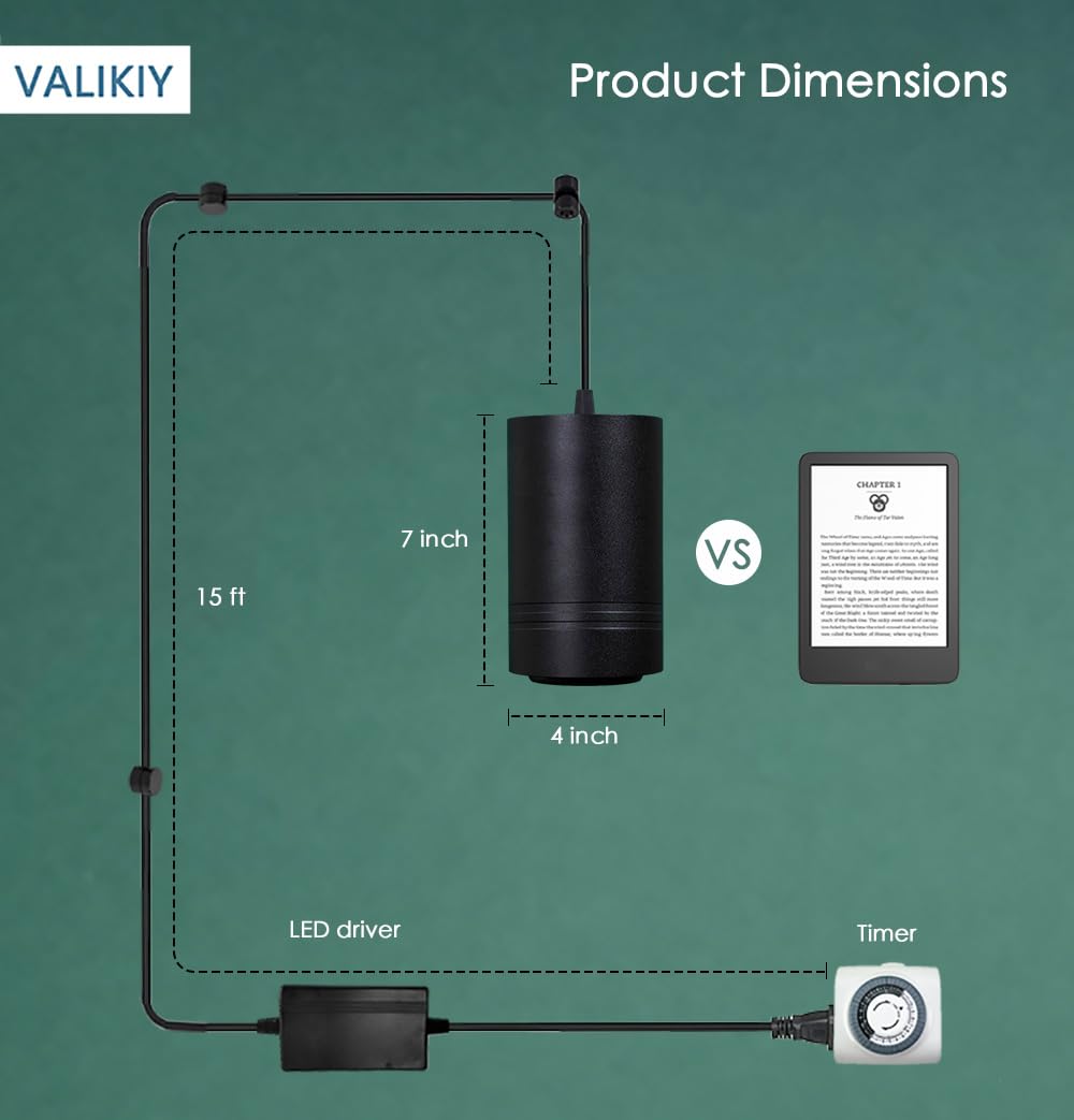 VALIKIY plug-in design with a 15-foot cord for flexible placement