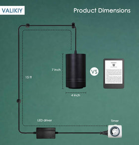 VALIKIY plug-in design with a 15-foot cord for flexible placement