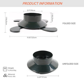 Valken propane base with swivel feet provides extra stability on uneven ground.